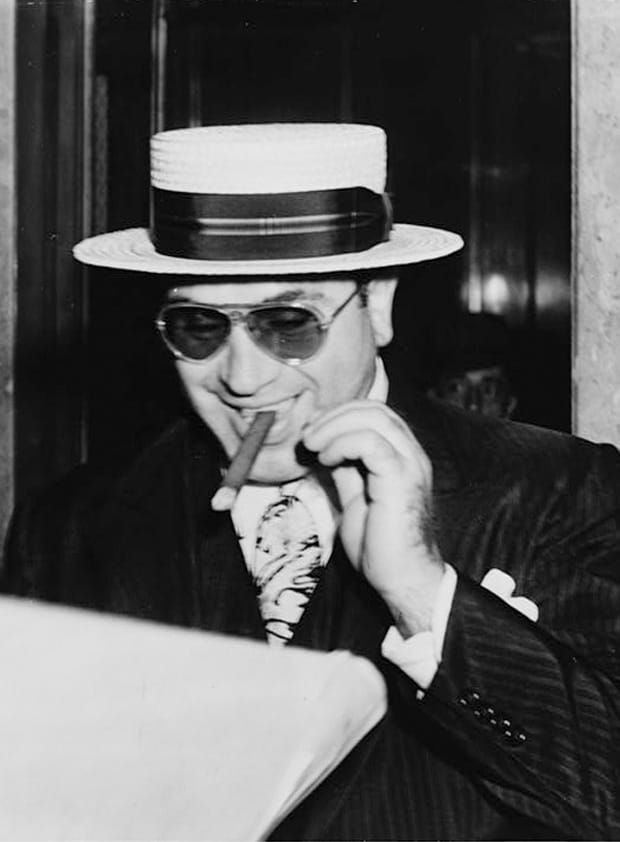 Al Capone Smoking a Cigar